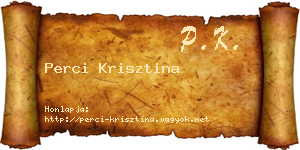 Perci Krisztina névjegykártya